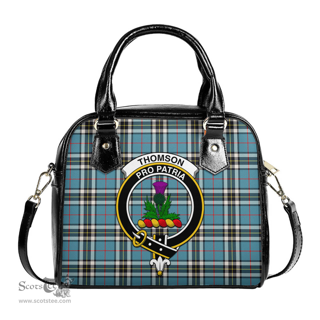 Scottish Thomson Tartan Shoulder Handbags with Family Crest Scottish Plaid Tartan Plaid - ScotsTee - scotstee.com
