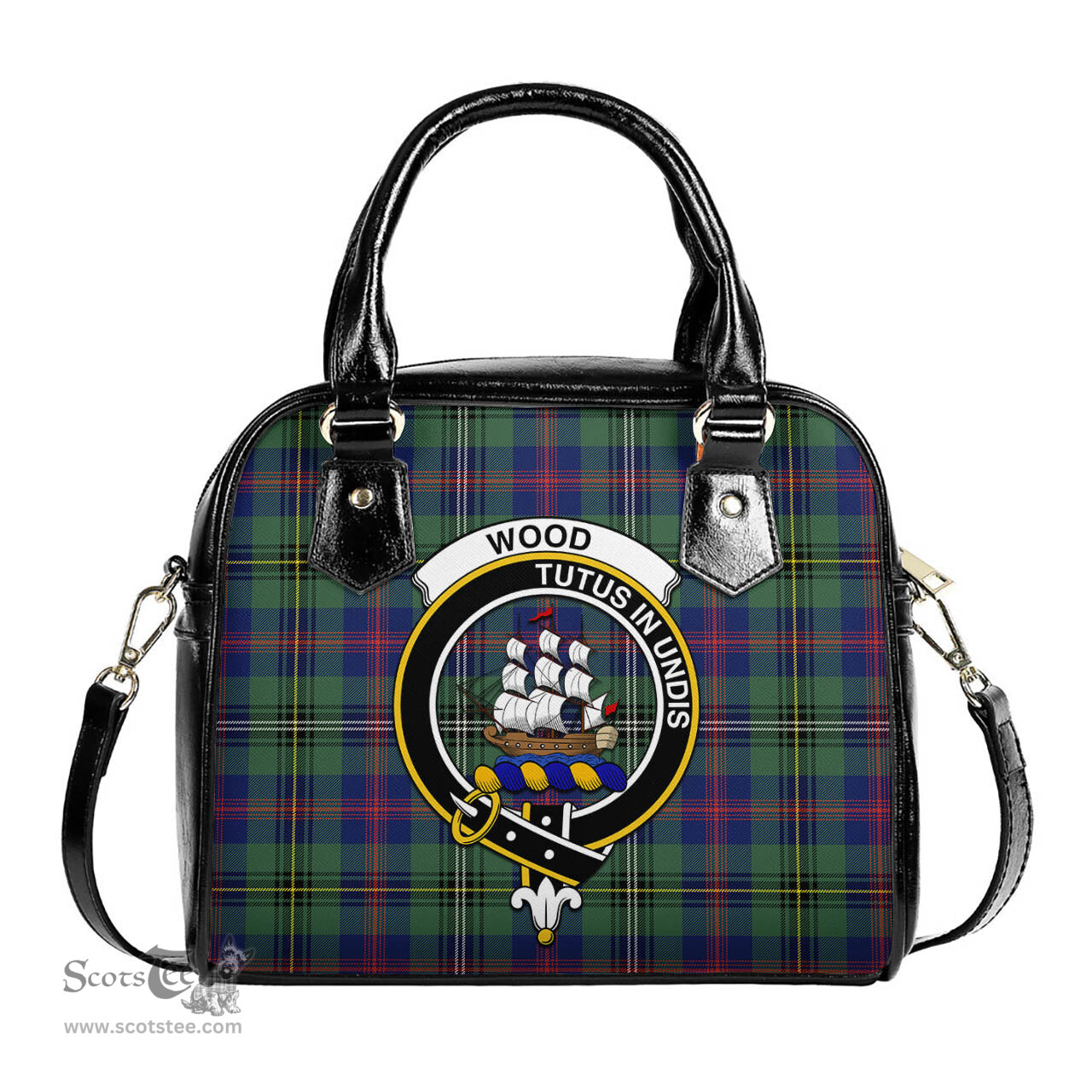 Scottish Wood Modern Tartan Shoulder Handbags with Family Crest Scottish Plaid Tartan Plaid - ScotsTee - scotstee.com