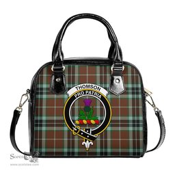 Scottish Thomson Hunting Modern Tartan Shoulder Handbags with Family Crest Scottish Plaid Tartan Plaid - ScotsTee - scotstee.com