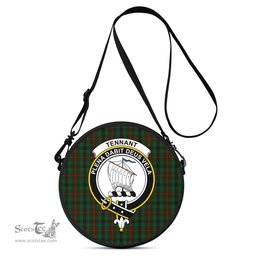 Scottish Tennant Tartan Round Crossbody Bags - Round Purse with Family Crest Scottish Plaid Tartan Plaid - ScotsTee - scotstee.com