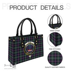 Scottish Rose Hunting Modern Tartan Leather Bag for Women with Family Crest Scottish Plaid Tartan Plaid - ScotsTee - scotstee.com