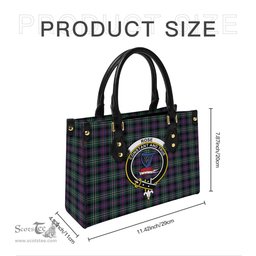 Scottish Rose Hunting Modern Tartan Leather Bag for Women with Family Crest Scottish Plaid Tartan Plaid - ScotsTee - scotstee.com