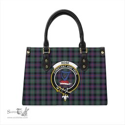 Scottish Rose Hunting Modern Tartan Leather Bag for Women with Family Crest Scottish Plaid Tartan Plaid - ScotsTee - scotstee.com