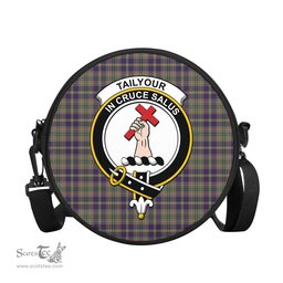 Scottish Taylor Weathered Tartan Round Crossbody Bags - Round Purse with Family Crest Scottish Plaid Tartan Plaid - ScotsTee - scotstee.com