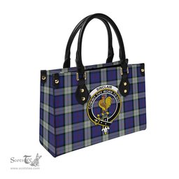 Scottish Sinclair Dress Tartan Leather Bag for Women with Family Crest Scottish Plaid Tartan Plaid - ScotsTee - scotstee.com