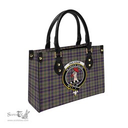 Scottish Taylor Weathered Tartan Leather Bag for Women with Family Crest Scottish Plaid Tartan Plaid - ScotsTee - scotstee.com