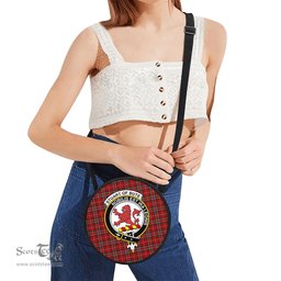 Scottish Stuart of Bute Tartan Round Crossbody Bags - Round Purse with Family Crest Scottish Plaid Tartan Plaid - ScotsTee - scotstee.com
