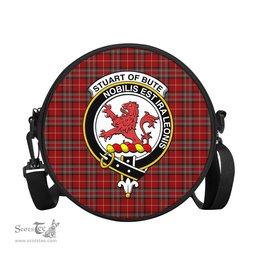 Scottish Stuart of Bute Tartan Round Crossbody Bags - Round Purse with Family Crest Scottish Plaid Tartan Plaid - ScotsTee - scotstee.com