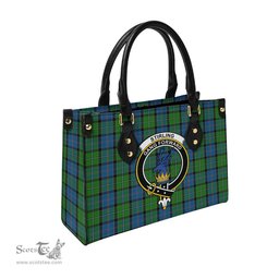Scottish Stirling Tartan Leather Bag for Women with Family Crest Scottish Plaid Tartan Plaid - ScotsTee - scotstee.com