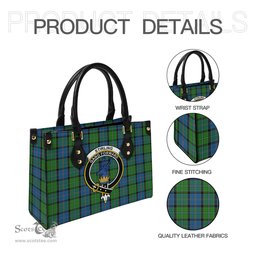 Scottish Stirling Tartan Leather Bag for Women with Family Crest Scottish Plaid Tartan Plaid - ScotsTee - scotstee.com