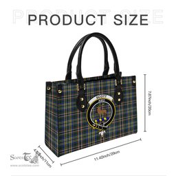 Scottish Scott Green Modern Tartan Leather Bag for Women with Family Crest Scottish Plaid Tartan Plaid - ScotsTee - scotstee.com