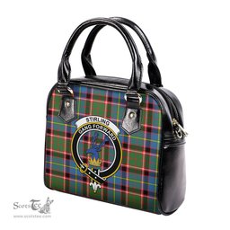Scottish Stirling Bannockburn Tartan Shoulder Handbags with Family Crest Scottish Plaid Tartan Plaid - ScotsTee - scotstee.com