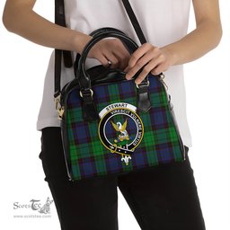 Scottish Stewart Old Modern Tartan Shoulder Handbags with Family Crest Scottish Plaid Tartan Plaid - ScotsTee - scotstee.com