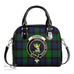 Scottish Stewart Old Modern Tartan Shoulder Handbags with Family Crest Scottish Plaid Tartan Plaid - ScotsTee - scotstee.com