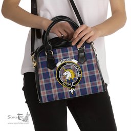 Scottish Stewart of Appin Hunting Dress Tartan Shoulder Handbags with Family Crest Scottish Plaid Tartan Plaid - ScotsTee - scotstee.com