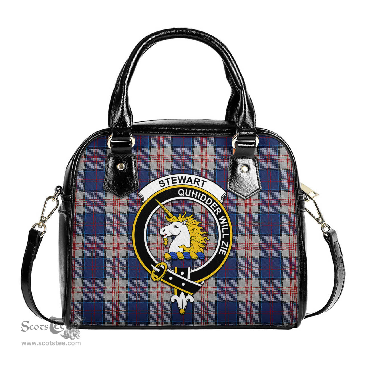 Scottish Stewart of Appin Hunting Dress Tartan Shoulder Handbags with Family Crest Scottish Plaid Tartan Plaid - ScotsTee - scotstee.com