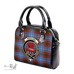 Scottish Pentland Tartan Shoulder Handbags with Family Crest Scottish Plaid Tartan Plaid - ScotsTee - scotstee.com