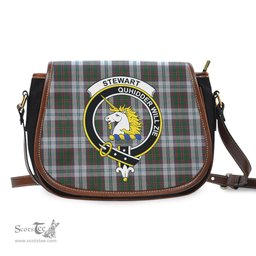 Scottish Stewart of Appin Dress Tartan Saddle Crossbody Bag with Family Crest Scottish Plaid Tartan Plaid - ScotsTee - scotstee.com