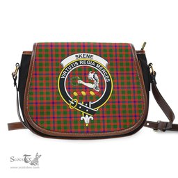 Scottish Skene Modern Tartan Saddle Crossbody Bag with Family Crest Scottish Plaid Tartan Plaid - ScotsTee - scotstee.com