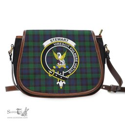 Scottish Stewart Old Tartan Saddle Crossbody Bag with Family Crest Scottish Plaid Tartan Plaid - ScotsTee - scotstee.com