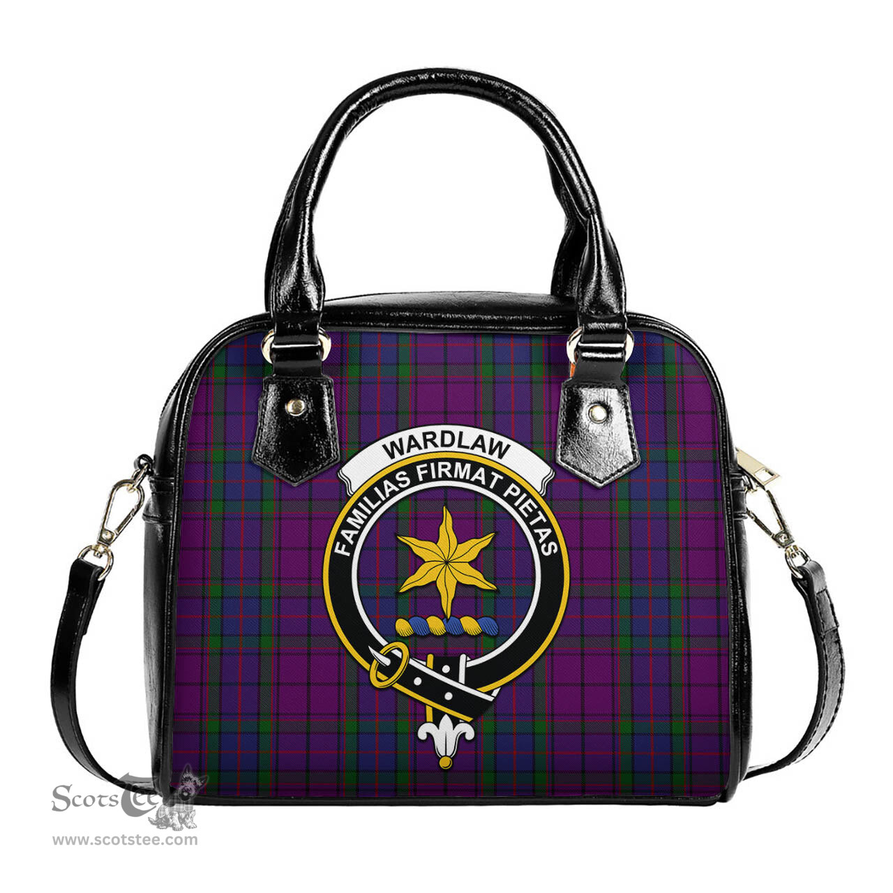 Scottish Wardlaw Tartan Shoulder Handbags with Family Crest Scottish Plaid Tartan Plaid - ScotsTee - scotstee.com