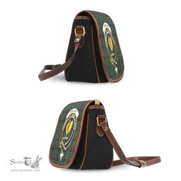 Scottish Sinclair Hunting Tartan Saddle Crossbody Bag with Family Crest Scottish Plaid Tartan Plaid - ScotsTee - scotstee.com