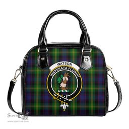 Scottish Watson Tartan Shoulder Handbags with Family Crest Scottish Plaid Tartan Plaid - ScotsTee - scotstee.com