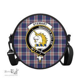 Scottish Stewart of Appin Hunting Dress Tartan Round Crossbody Bags - Round Purse with Family Crest Scottish Plaid Tartan Plaid - ScotsTee - scotstee.com