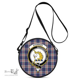 Scottish Stewart of Appin Hunting Dress Tartan Round Crossbody Bags - Round Purse with Family Crest Scottish Plaid Tartan Plaid - ScotsTee - scotstee.com
