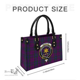 Scottish Wardlaw Tartan Leather Bag for Women with Family Crest Scottish Plaid Tartan Plaid - ScotsTee - scotstee.com