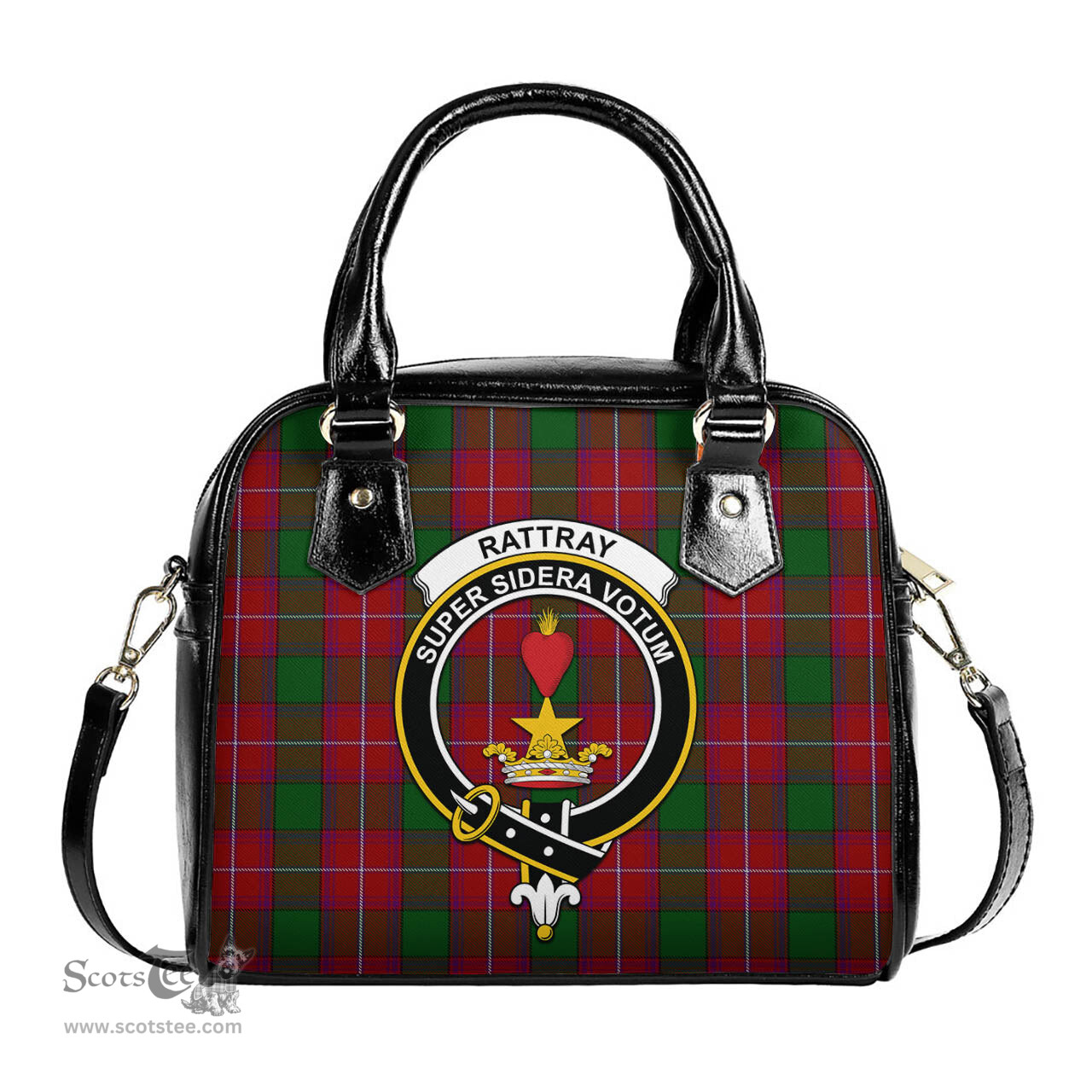 Scottish Rattray Tartan Shoulder Handbags with Family Crest Scottish Plaid Tartan Plaid - ScotsTee - scotstee.com
