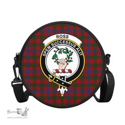 Scottish Ross Tartan Round Crossbody Bags - Round Purse with Family Crest Scottish Plaid Tartan Plaid - ScotsTee - scotstee.com
