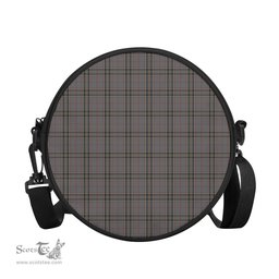 Scottish Stewart Grey Tartan Round Crossbody Bags - Round Purse Scottish Plaid Tartan Plaid - ScotsTee - scotstee.com