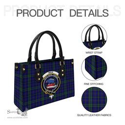 Scottish Weir Tartan Leather Bag for Women with Family Crest Scottish Plaid Tartan Plaid - ScotsTee - scotstee.com