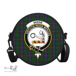 Scottish Skene Tartan Round Crossbody Bags - Round Purse with Family Crest Scottish Plaid Tartan Plaid - ScotsTee - scotstee.com