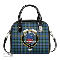 Scottish Weir Ancient Tartan Shoulder Handbags with Family Crest Scottish Plaid Tartan Plaid - ScotsTee - scotstee.com