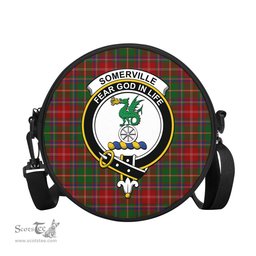 Scottish Somerville Tartan Round Crossbody Bags - Round Purse with Family Crest Scottish Plaid Tartan Plaid - ScotsTee - scotstee.com