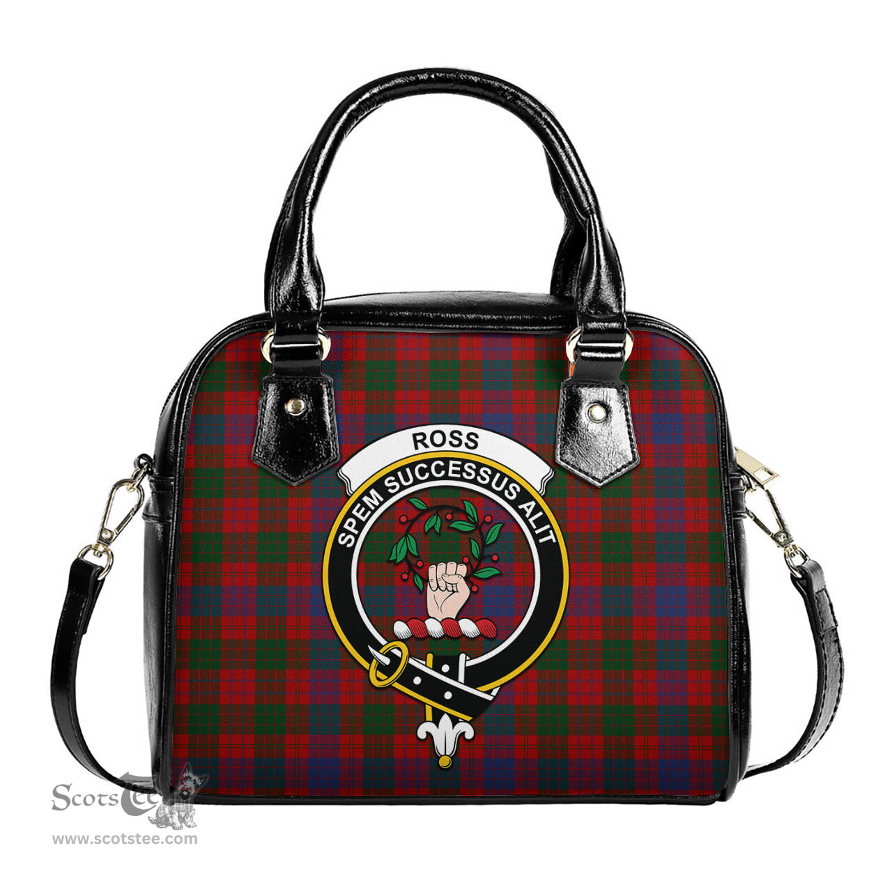 Scottish Ross Tartan Shoulder Handbags with Family Crest Scottish Plaid Tartan Plaid - ScotsTee - scotstee.com