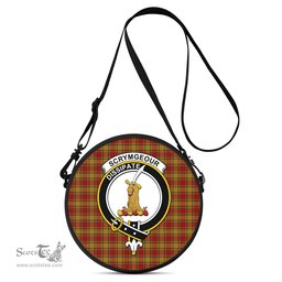 Scottish Scrymgeour Tartan Round Crossbody Bags - Round Purse with Family Crest Scottish Plaid Tartan Plaid - ScotsTee - scotstee.com