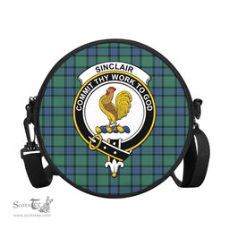 Scottish Sinclair Hunting Ancient Tartan Round Crossbody Bags - Round Purse with Family Crest Scottish Plaid Tartan Plaid - ScotsTee - scotstee.com