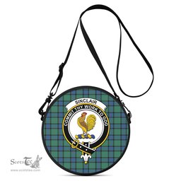 Scottish Sinclair Hunting Ancient Tartan Round Crossbody Bags - Round Purse with Family Crest Scottish Plaid Tartan Plaid - ScotsTee - scotstee.com