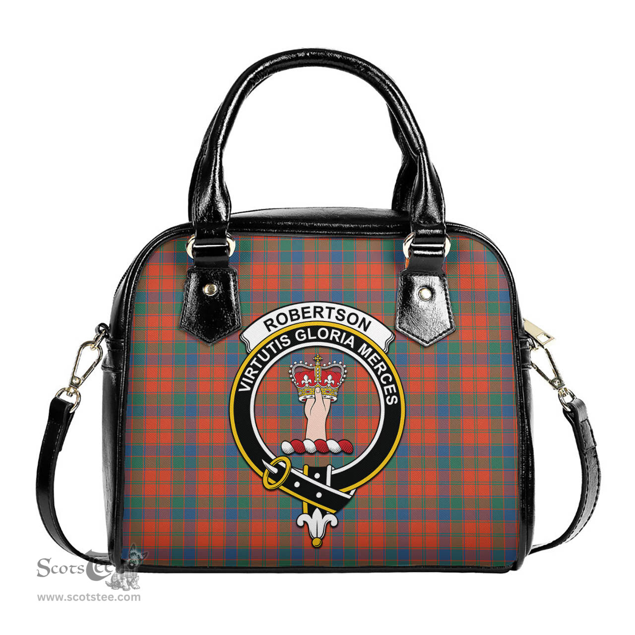 Scottish Robertson Ancient Tartan Shoulder Handbags with Family Crest Scottish Plaid Tartan Plaid - ScotsTee - scotstee.com