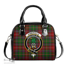 Scottish Somerville Tartan Shoulder Handbags with Family Crest Scottish Plaid Tartan Plaid - ScotsTee - scotstee.com