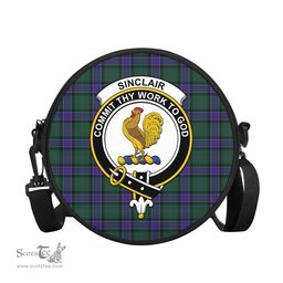 Scottish Sinclair Hunting Modern Tartan Round Crossbody Bags - Round Purse with Family Crest Scottish Plaid Tartan Plaid - ScotsTee - scotstee.com