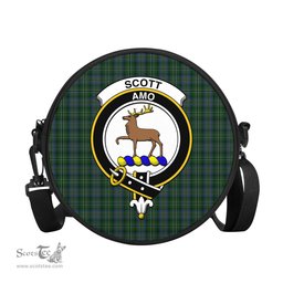 Scottish Scott Hunting Tartan Round Crossbody Bags - Round Purse with Family Crest Scottish Plaid Tartan Plaid - ScotsTee - scotstee.com