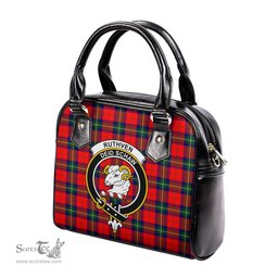 Scottish Ruthven Modern Tartan Shoulder Handbags with Family Crest Scottish Plaid Tartan Plaid - ScotsTee - scotstee.com