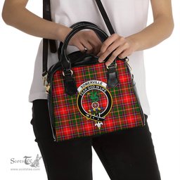 Scottish Somerville Modern Tartan Shoulder Handbags with Family Crest Scottish Plaid Tartan Plaid - ScotsTee - scotstee.com