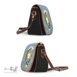 Scottish Stewart of Appin Hunting Ancient Tartan Saddle Crossbody Bag with Family Crest Scottish Plaid Tartan Plaid - ScotsTee - scotstee.com