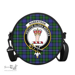 Scottish Robertson Hunting Modern Tartan Round Crossbody Bags - Round Purse with Family Crest Scottish Plaid Tartan Plaid - ScotsTee - scotstee.com