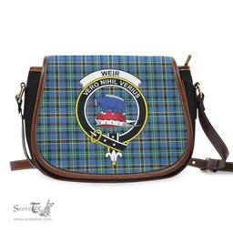 Scottish Weir Ancient Tartan Saddle Crossbody Bag with Family Crest Scottish Plaid Tartan Plaid - ScotsTee - scotstee.com